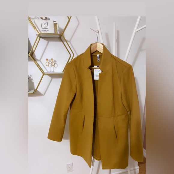 Open Front Mid-Length Coat - Picture 3 of 3